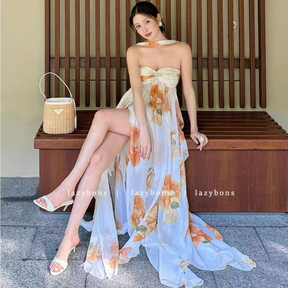 NanaJaqueline Floral style Strapless Dress Arabella ｜ S